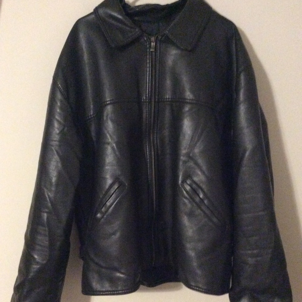 Italian textile group leather jacket for men.